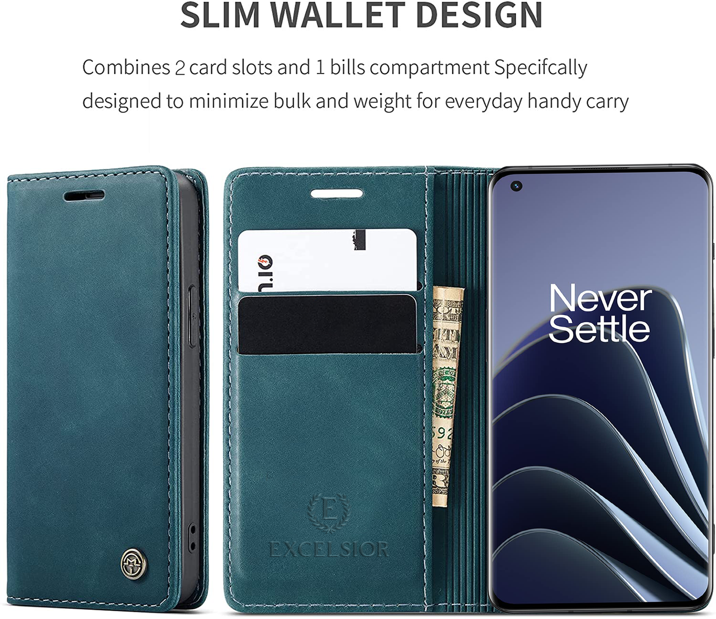 Excelsior Premium PU Leather Wallet flip Cover Case For Oneplus 10 Pro