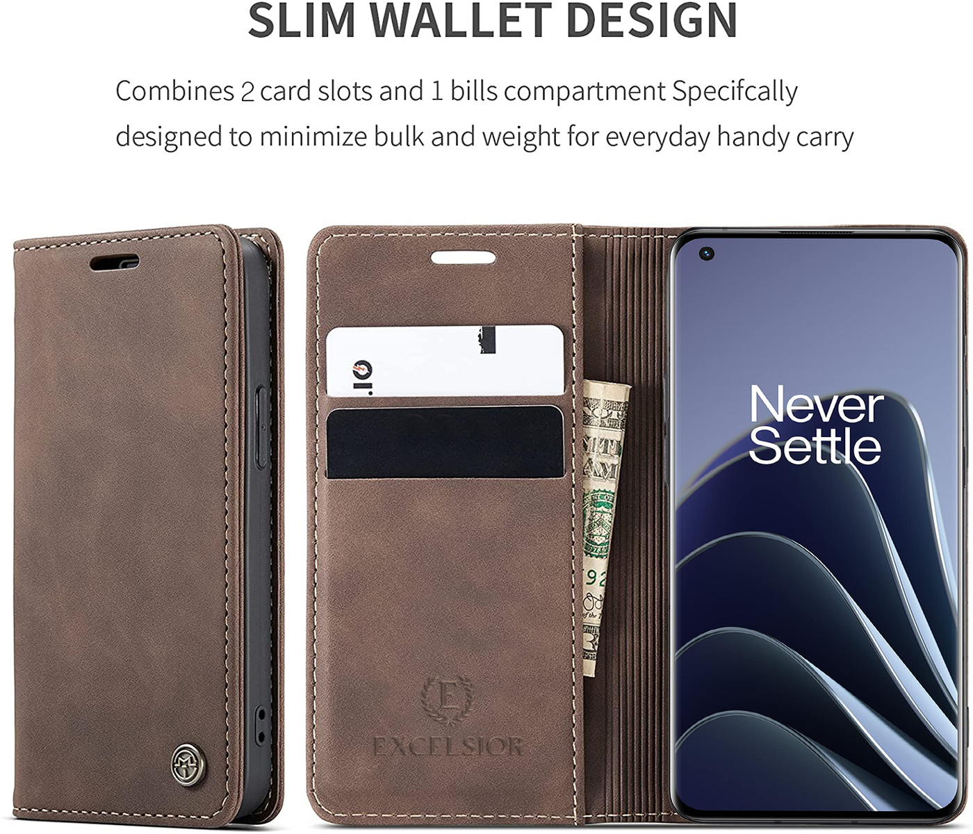 Excelsior Premium PU Leather Wallet flip Cover Case For Oneplus 10 Pro