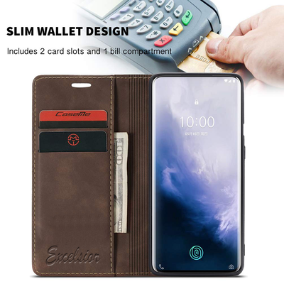 Oneplus 7 Pro Leather Wallet flip case cover with card slots by Excelsior