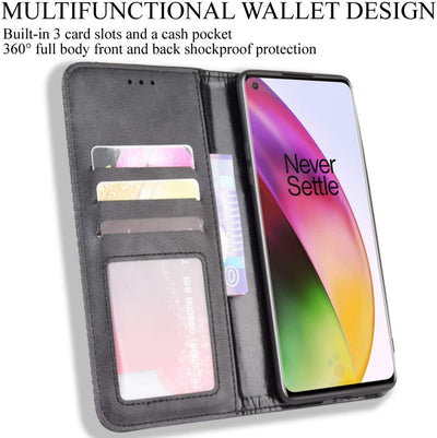 Oneplus 8 Leather Wallet flip case cover with card slots by Excelsior