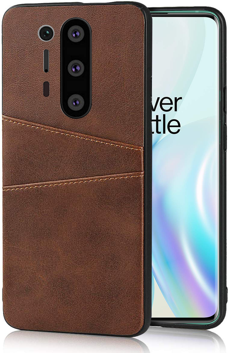 Oneplus 8 Pro coffee color leather back cover case
