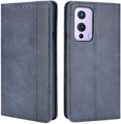 Oneplus 9 blue color leather wallet flip cover case By excelsior