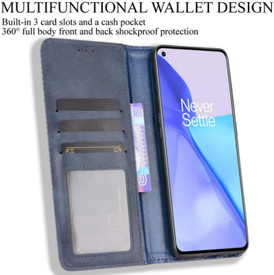 Oneplus 9 Leather Wallet flip cover with card slots by Excelsior