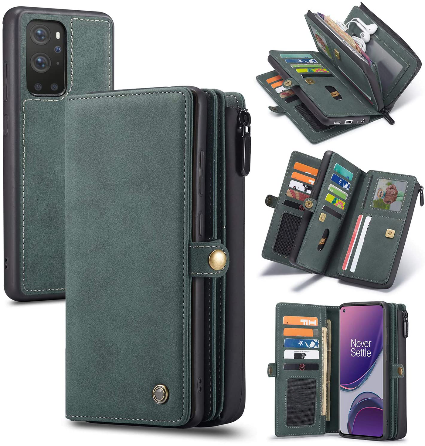 Excelsior Premium Multifunctional Leather Wallet Flip Cover Case For Oneplus 9 Pro