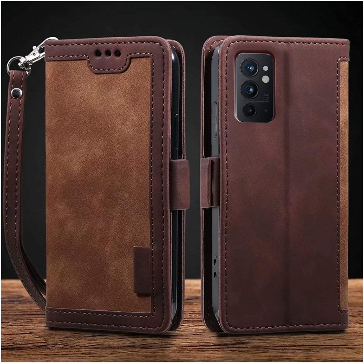 Oneplus 9RT coffee color leather wallet flip cover case By excelsior