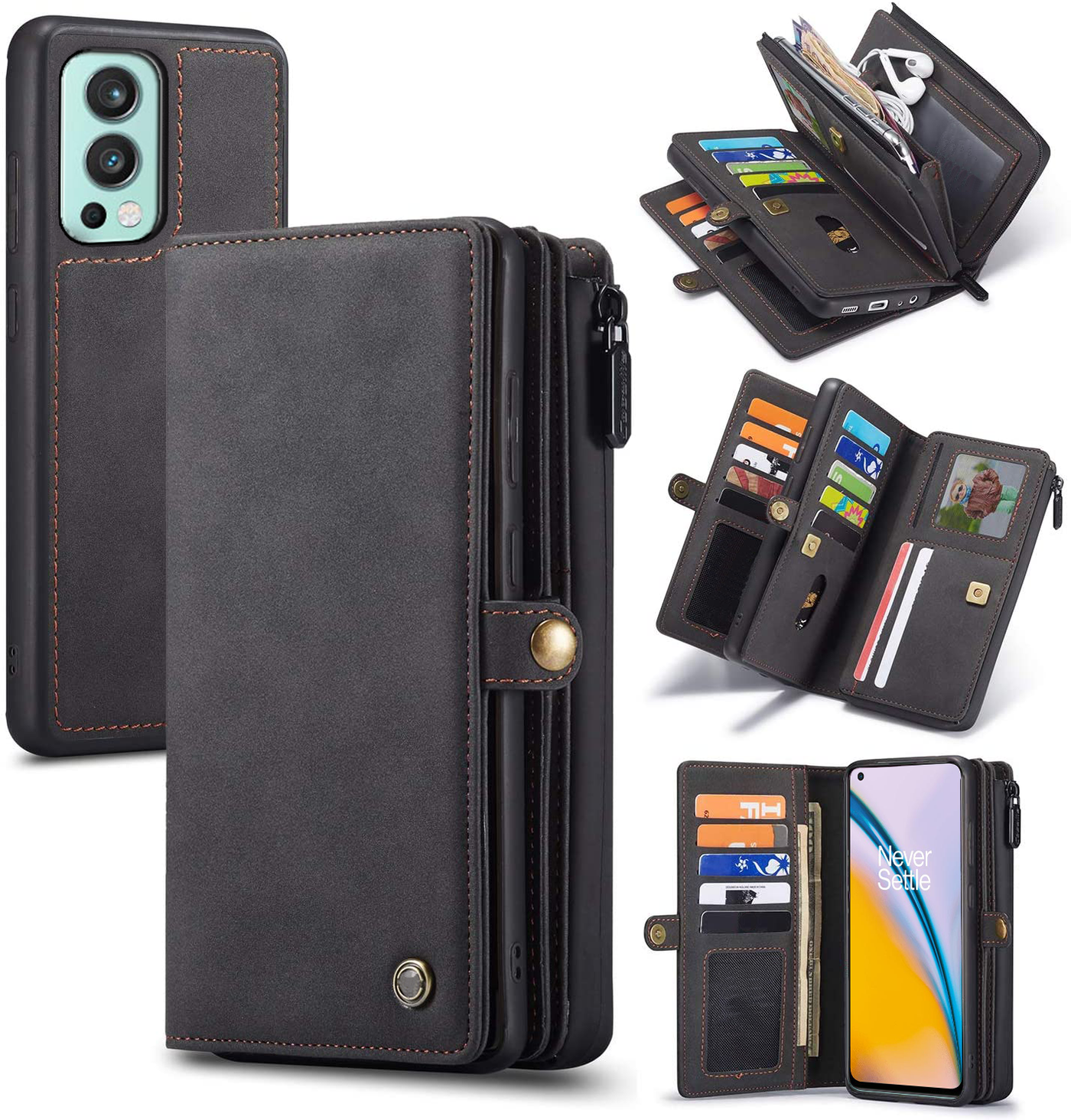 Excelsior Premium Multifunctional Leather Wallet Flip Cover Case For Oneplus Nord 2