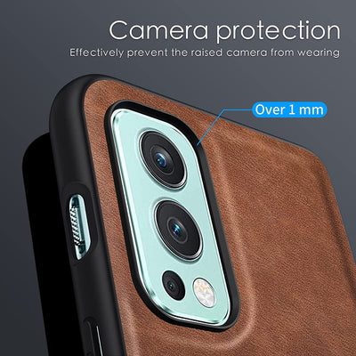 Oneplus Nord 2 leather case cover with camera protection