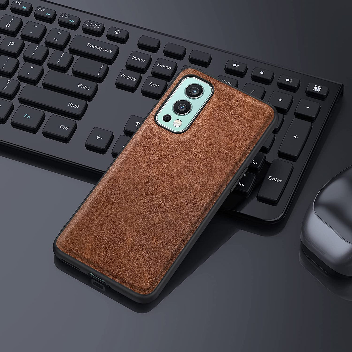 Oneplus Nord 2 brown color leather back cover case