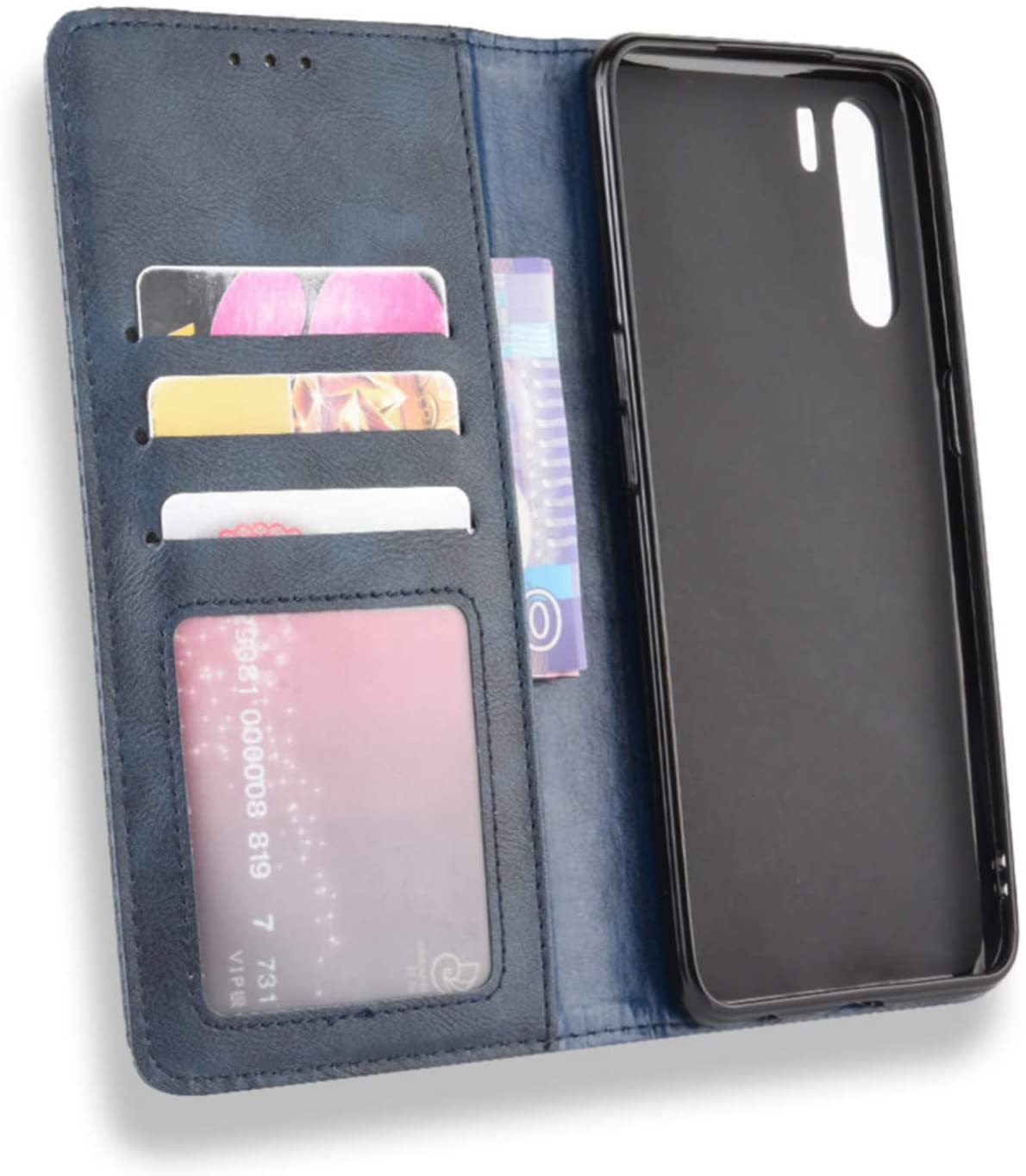 Oppo F15 wallet flip cover case with soft tpu inner cover 