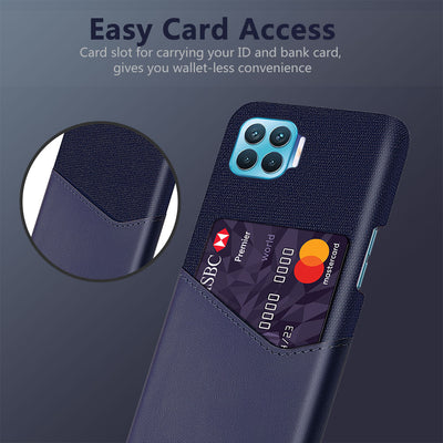 Excelsior Premium Card Holder | Hard | Leather Back Cover case for Oppo F17 Pro