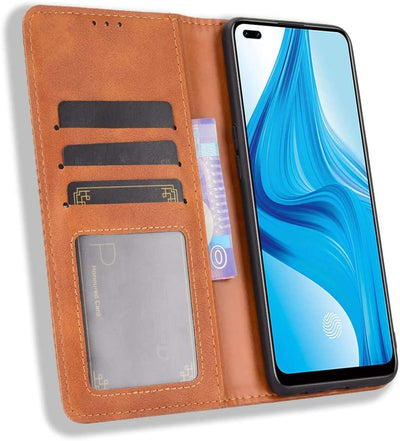 Excelsior Premium Leather Wallet flip Cover Case For Oppo F17 Pro
