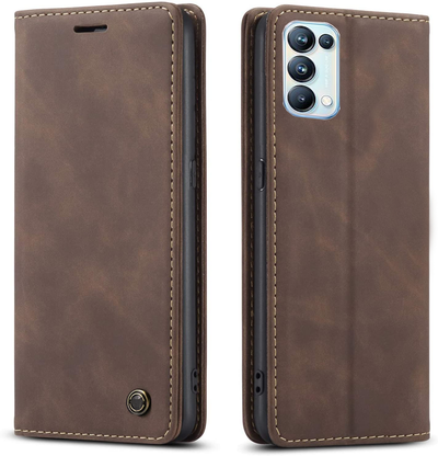 Oppo Reno 5 Pro coffee color leather wallet flip cover case By excelsior