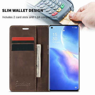 Oppo Reno 5 Pro Leather Wallet flip case cover with card slots by Excelsior