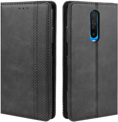 Poco X2 black color leather wallet flip cover case By excelsior