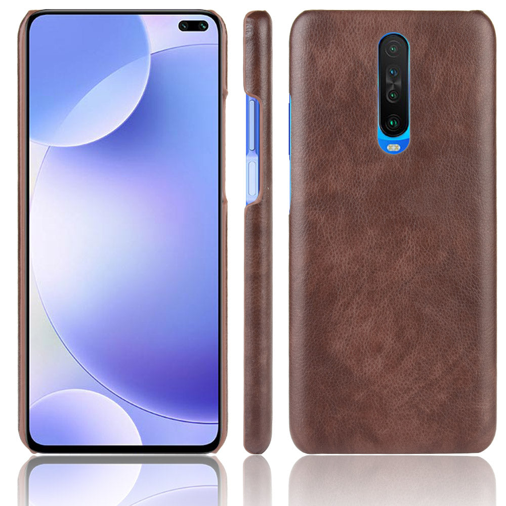 Poco X2 coffee color leather back cover case