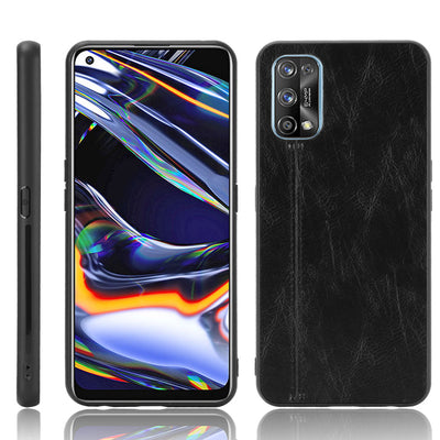 Realme 7 Pro black color leather back cover case