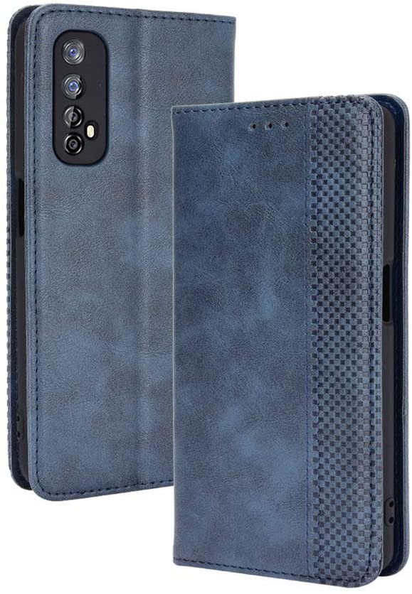Realme Narzo 20 Pro blue color leather wallet flip cover case By excelsior