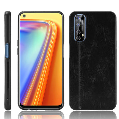 Realme 7 black color leather back cover case