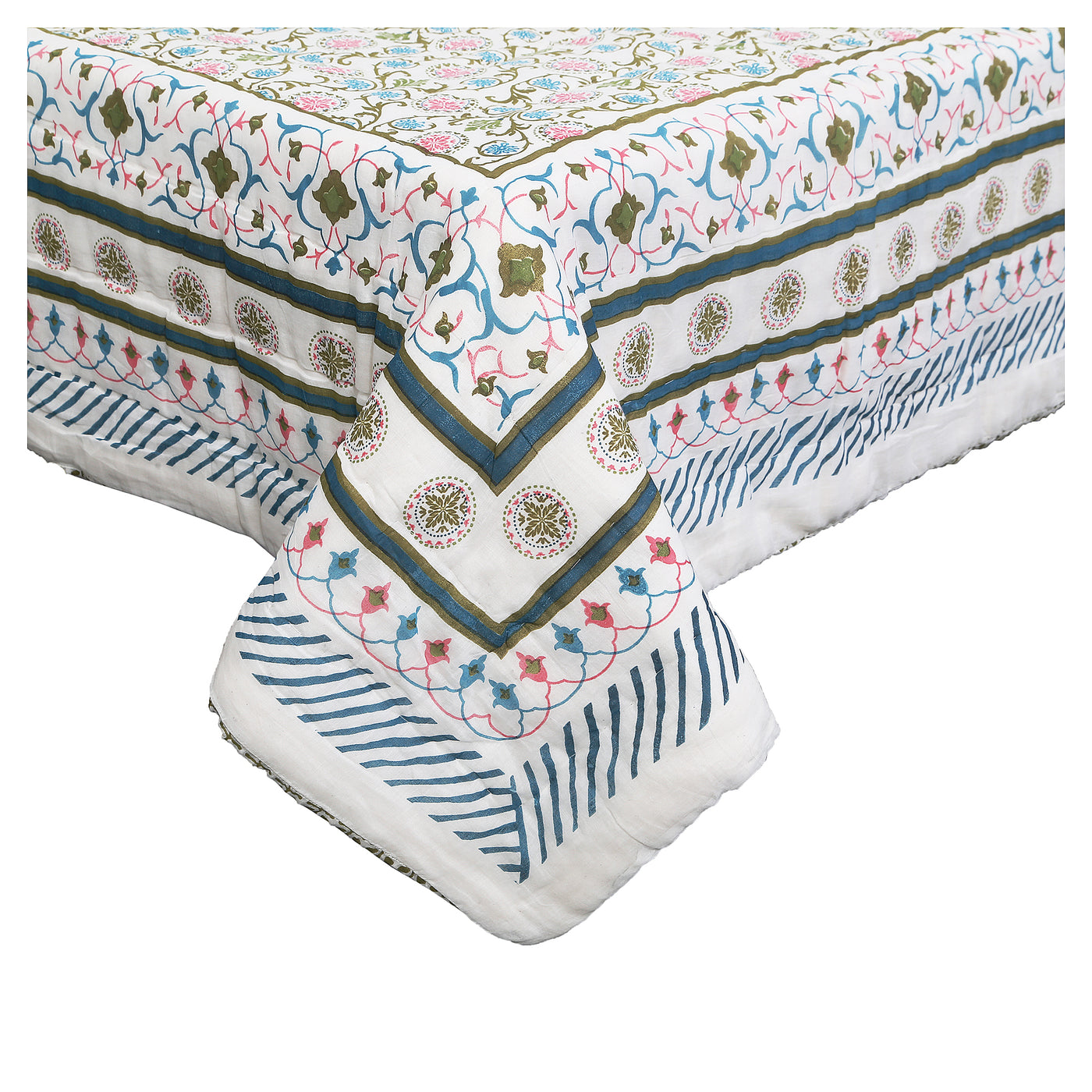 Braise Premium | Malmal with Cotton Filling | Jaipuri Razai Rajai | A/c Quilt for Double Bed | Large Size (RZEMP07)
