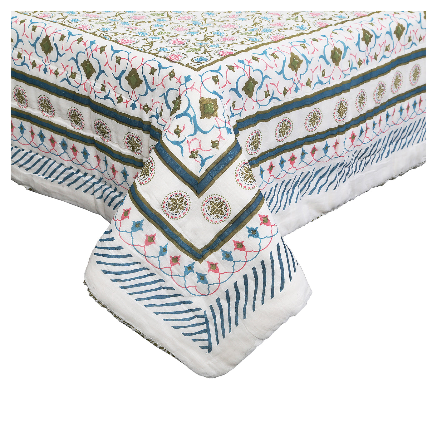Wanderlust Premium | Malmal with Cotton Filling | Jaipuri Razai Rajai | A/c Quilt for Double Bed | Large Size (RZEMP07)
