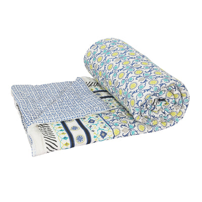 Braise Premium | Malmal with Cotton Filling | Jaipuri Razai Rajai | A/c Quilt for Double Bed | Large Size (RZEMP07)