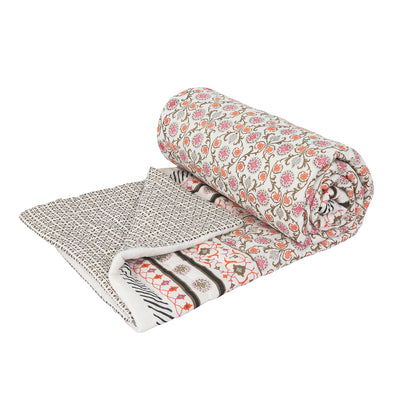 Braise Premium | Malmal with Cotton Filling | Jaipuri Razai Rajai | A/c Quilt for Double Bed | Large Size (RZEMP07)