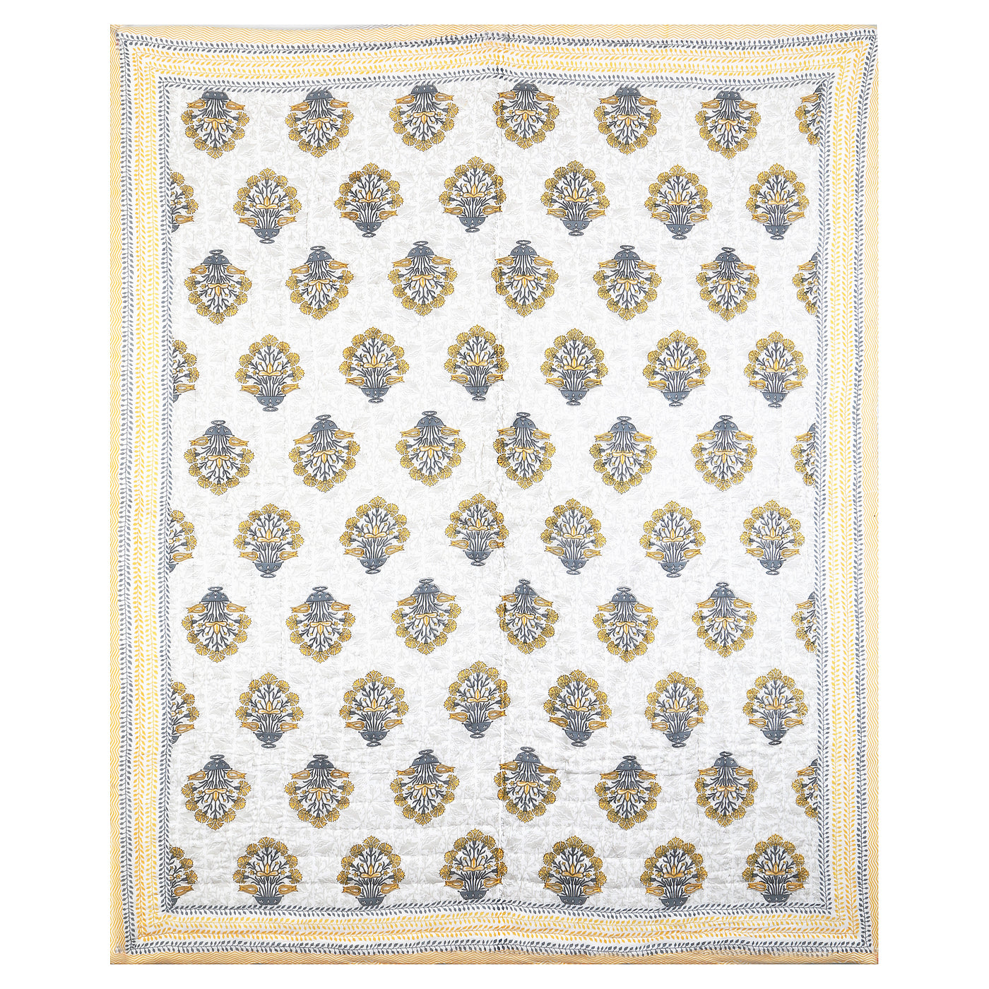 Braise Premium | Malmal with Cotton Filling | Jaipuri Razai Rajai | A/c Quilt for Double Bed | Large Size (Bouquet Of Flowers Design )