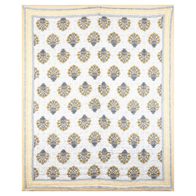 Wanderlust Premium | Malmal with Cotton Filling | Jaipuri Razai Rajai | A/c Quilt for Double Bed | Large Size (Bouquet Of Flowers Design )