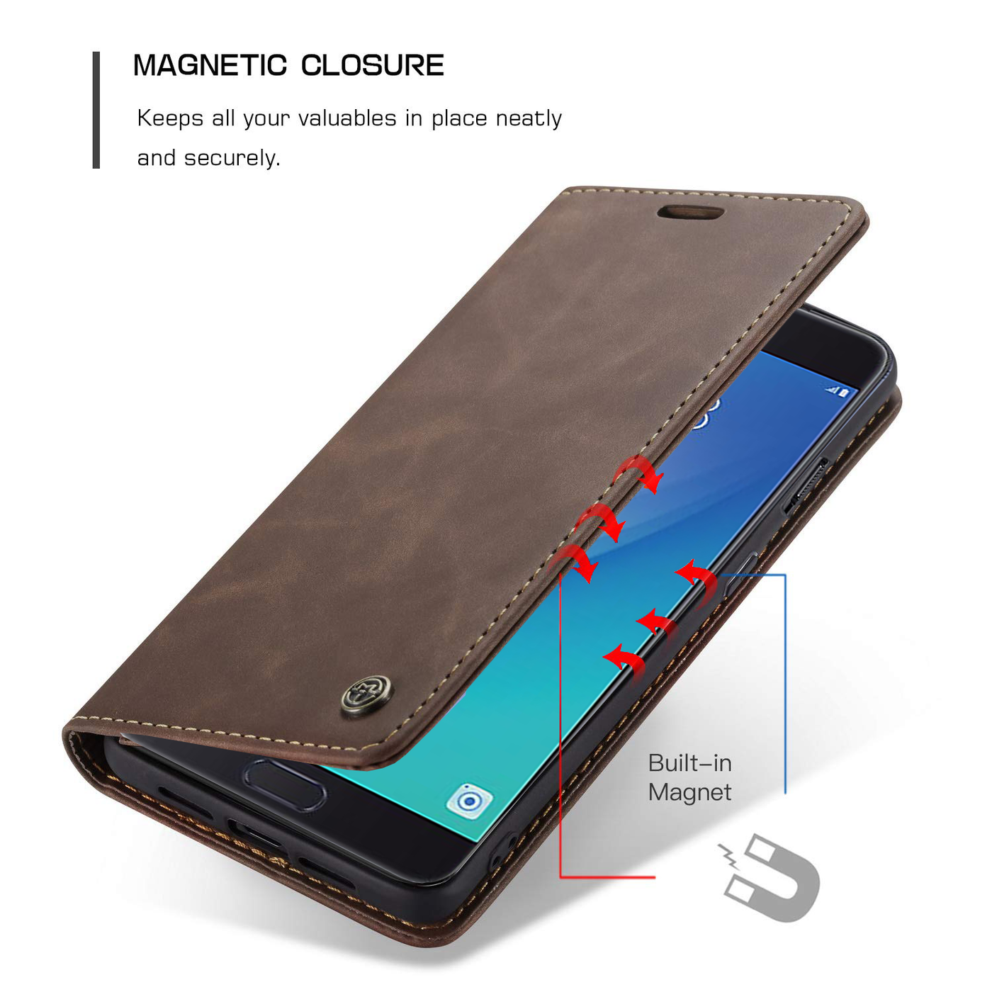 Samsung Galaxy C7 Pro Magnetic flip Wallet cover