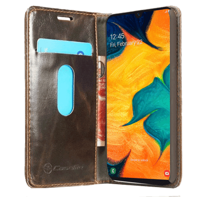 Samsung Galaxy A30 Leather Wallet flip case cover with card slots by Excelsior