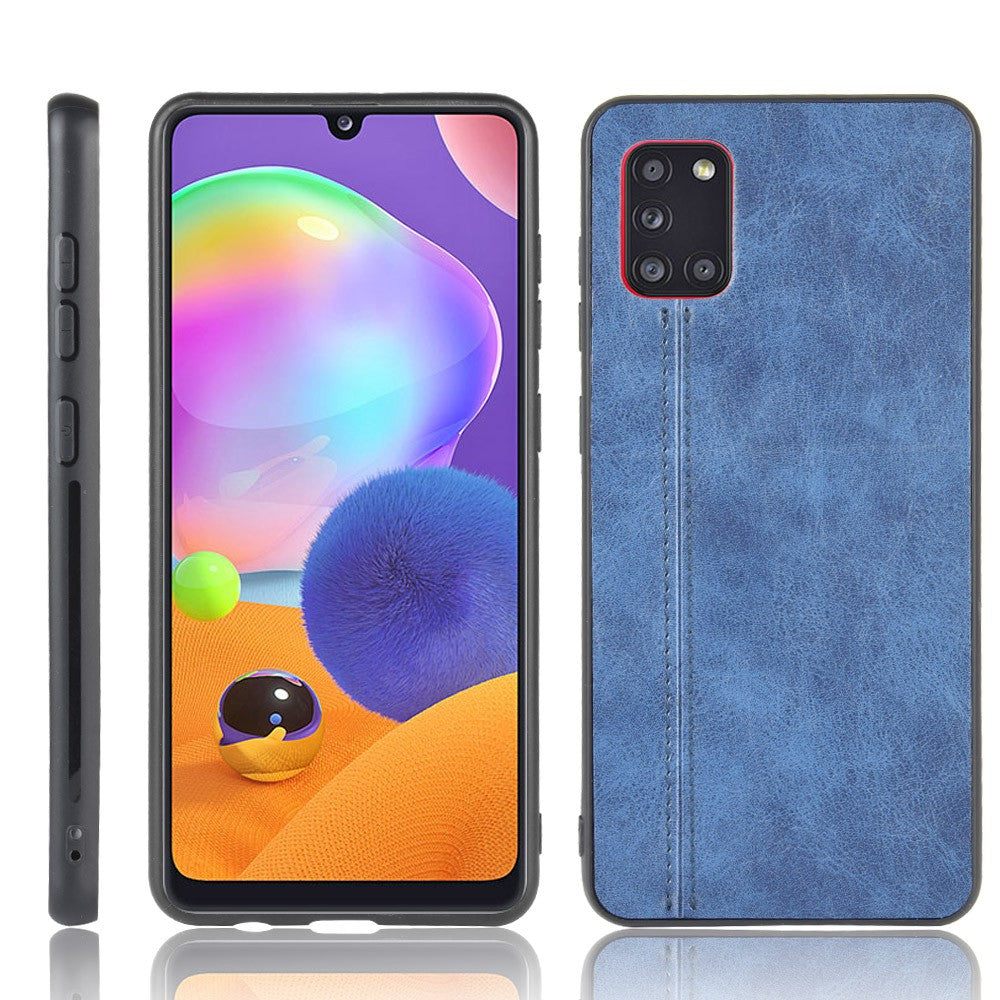 Samsung Galaxy A31 blue color leather back cover case