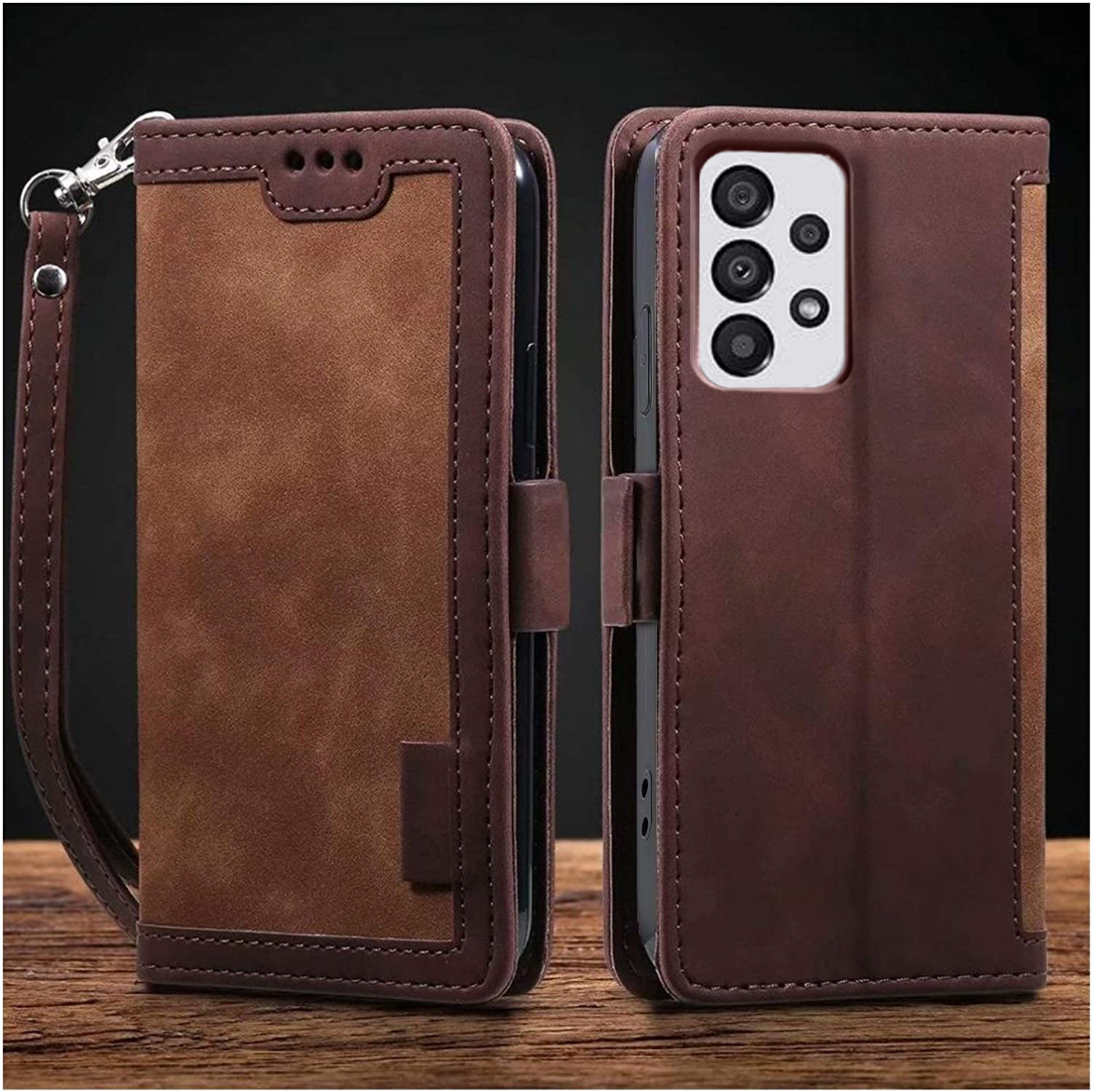 Samsung Galaxy A33 coffee color leather wallet flip cover case By excelsior
