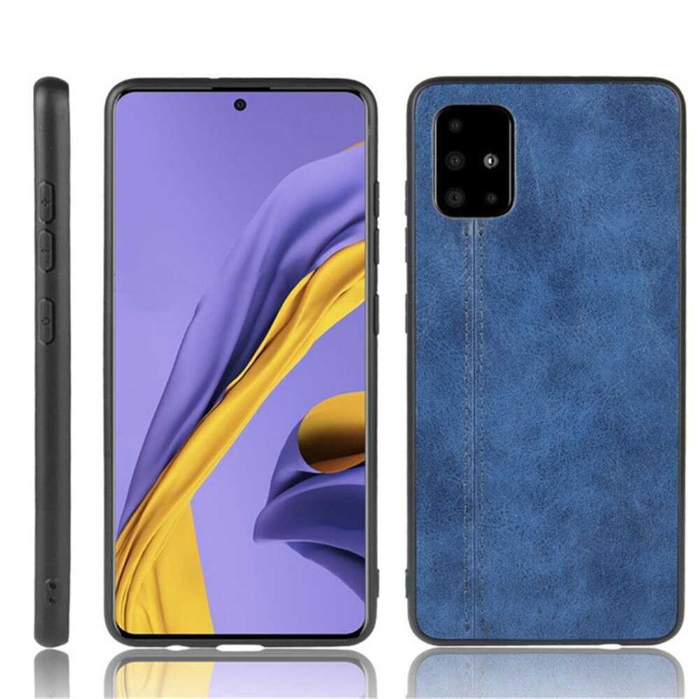 Samsung Galaxy A71 blue color leather back cover case