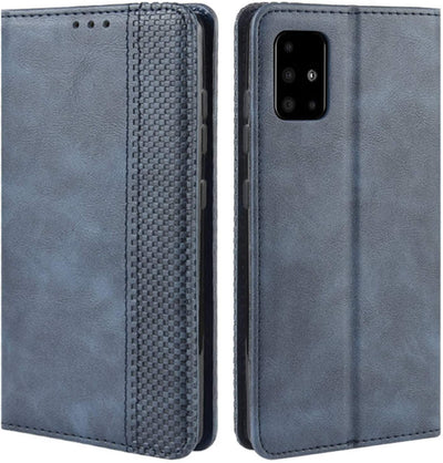Samsung Galaxy A71 blue color leather wallet flip cover case By excelsior