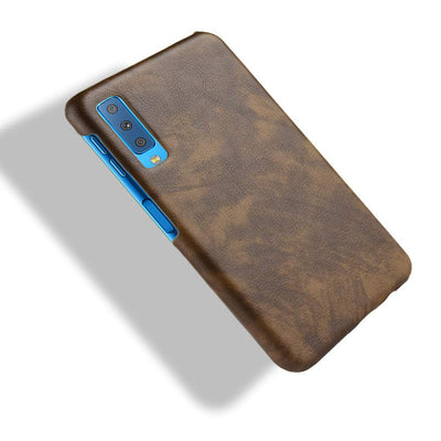 Samsung Galaxy A7 2018 coffee color leather back cover case