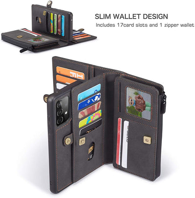 Samsung Galaxy A72 Leather Wallet flip case cover with card pocket and slots by Excelsior