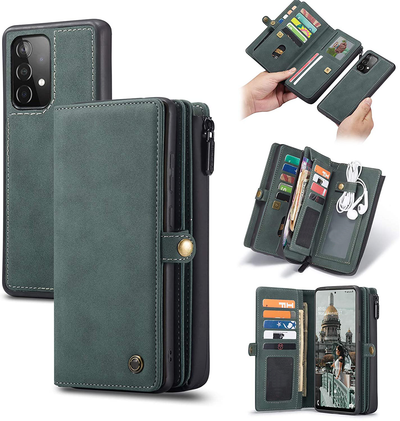 Samsung Galaxy A72 blue color leather wallet flip cover case By excelsior