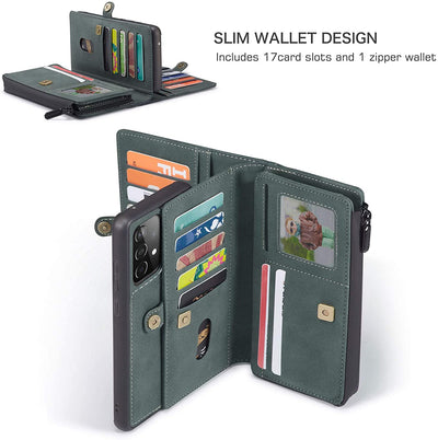 Samsung Galaxy A72 Leather Wallet flip case cover with card slots by Excelsior