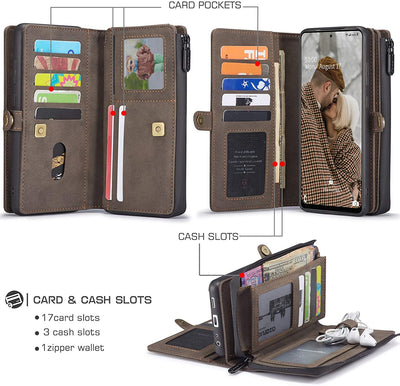 Samsung Galaxy A72 Leather Wallet flip case cover with card pockets and slots by Excelsior