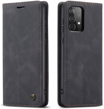 Samsung Galaxy A72 black color leather wallet flip cover case By excelsior