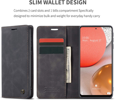 Samsung Galaxy A72 Leather Wallet flip case cover with card slots by Excelsior