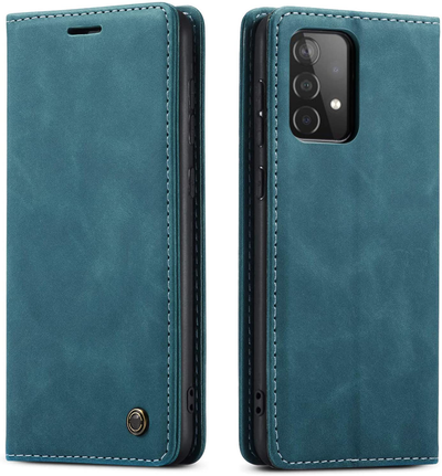 Samsung Galaxy A72 blue color leather wallet flip cover case By excelsior