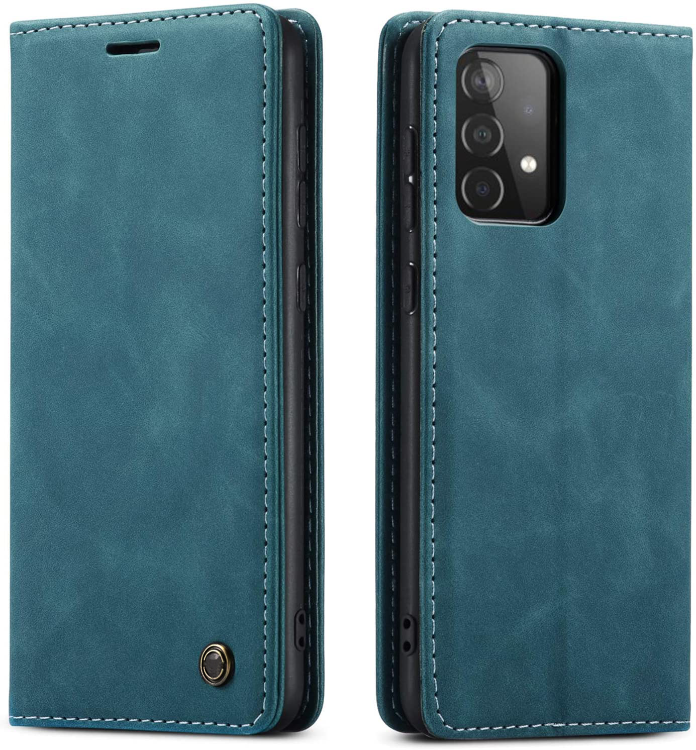 Samsung Galaxy A52 blue color leather wallet flip cover case By excelsior