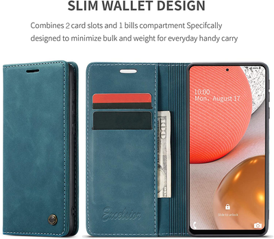 Samsung Galaxy A72 Leather Wallet flip case cover with card slots by Excelsior