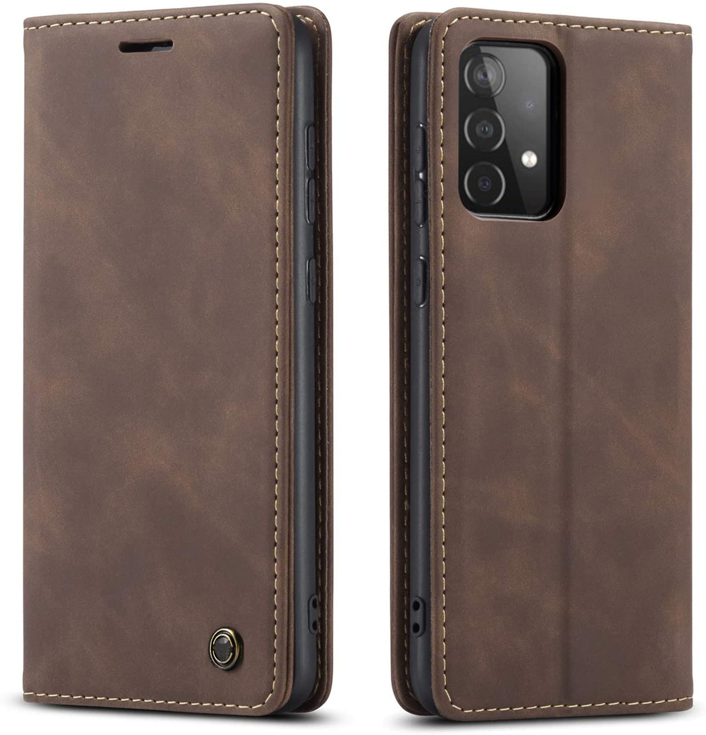 Samsung Galaxy A72 coffee color leather wallet flip cover case By excelsior