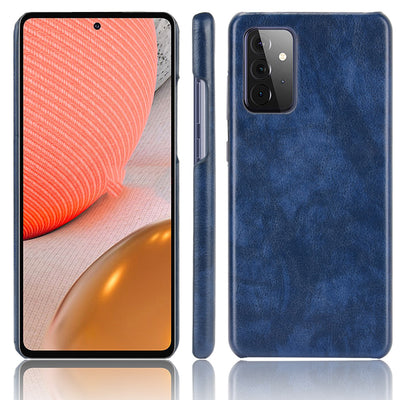 Samsung Galaxy A72 blue color leather back cover case