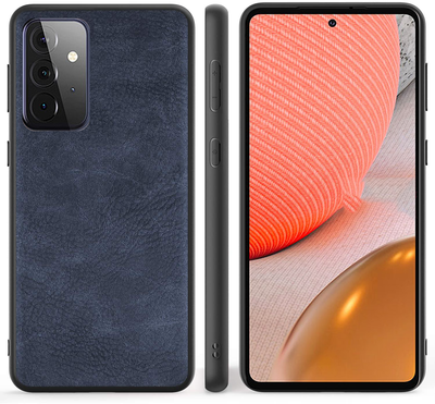 Samsung Galaxy A52 blue color leather back cover case
