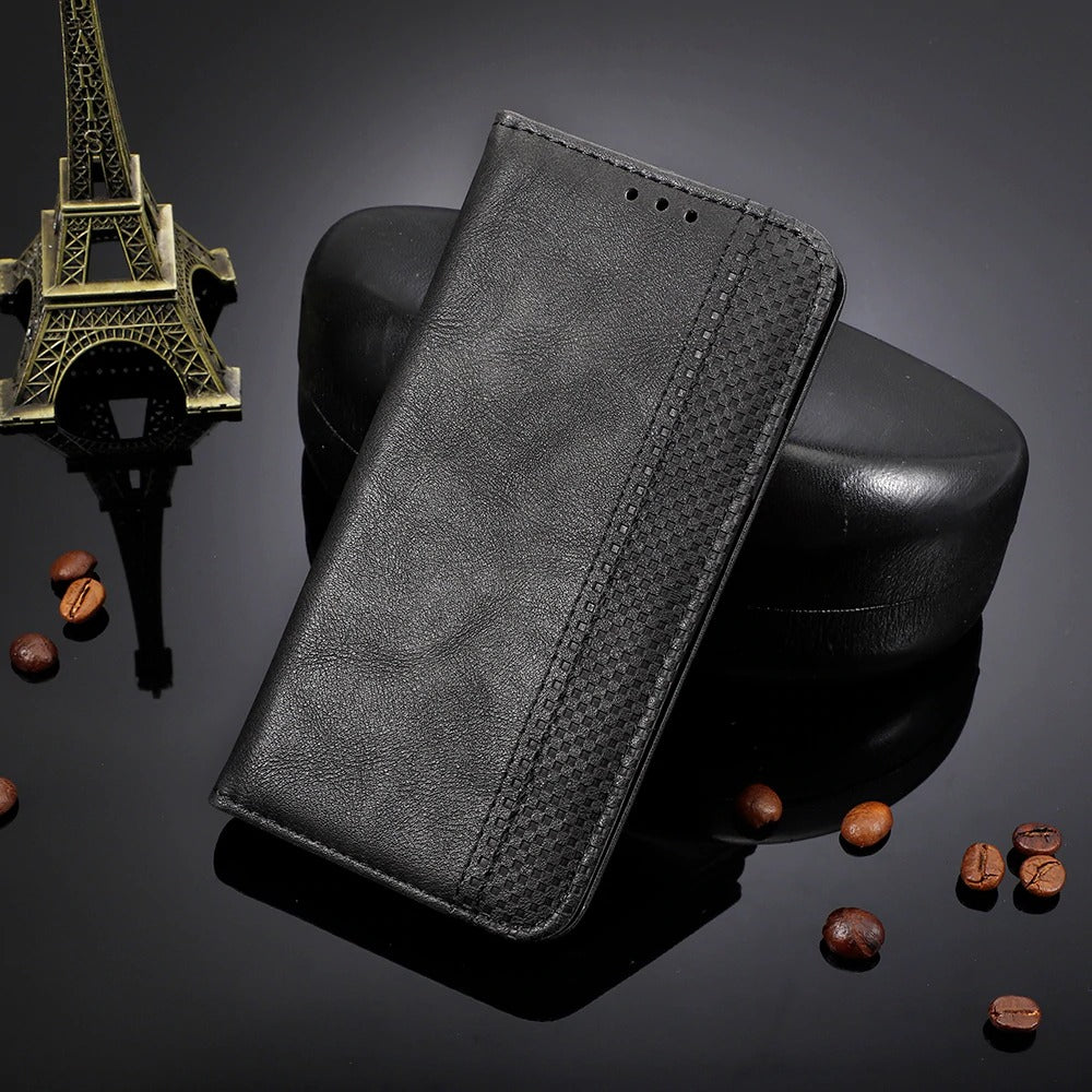 Samsung Galaxy F62 black color leather wallet flip case By excelsior