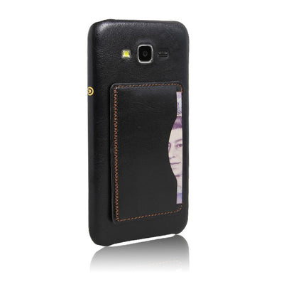 Excelsior Premium Card Holder | Leather Back Cover case for Samsung Galaxy J7 2016