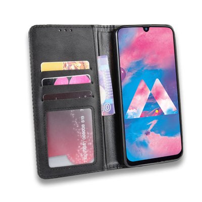 Samsung Galaxy M30s Leather Wallet flip case cover with card slots by Excelsior